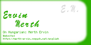 ervin merth business card